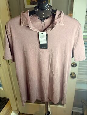 Robert Barakett Short Sleeve Polo Shirt Mauve Men's Large